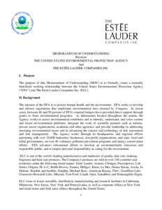 Estee Lauder Companies Inc. Memorandum of Understanding