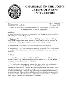 CHAIRMAN OF THE JOINT CHIEFS OF STAFF INSTRUCTION J-5 DISTRIBUTION: A, B, C, J