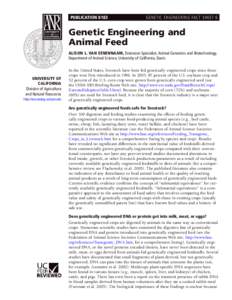 PUBLICATION[removed]GENETIC ENGINEERING FACT SHEET 6 Genetic Engineering and Animal Feed
