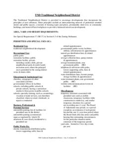 Urban studies and planning / Zoning / Sustainable transport / Sustainable development / Special-use permit / Traditional Neighborhood Development / New Urbanism / Parking / Infrastructure / Urban design / Environment / Real estate