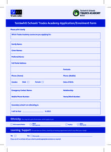 Tairawhiti Schools Trades Academy Application Form 2014.cdr