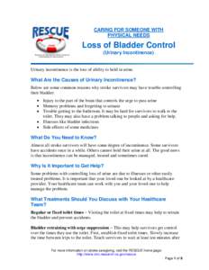 Loss of Bladder Control (Urinary Incontinence)