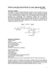 SOP for analyzing Nitrate/Nitrite by using Alpkem RFA300  July, 2010 hyl