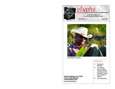 glyphs The Monthly Newsletter of the Arizona Archaeological and Historical Society Vol. 64, No. 12