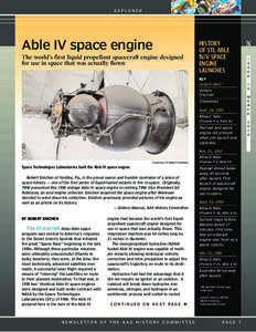 EXPLORER  Able IV space engine The world’s first liquid propellant spacecraft engine designed for use in space that was actually flown