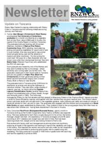 Newsletter March 2014 “New Zealand Rotarians, acting globally”  Update on Tanzania