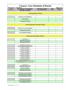 Company Name Schedule of Events Print Date: Submitted (Clock) Date  Page 1 of 6
