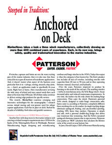 Steeped in Tradition:  Anchored on Deck  MarineNews takes a look a three winch manufacturers, collectively drawing on