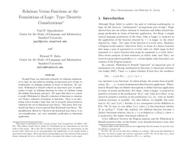 Relations Versus Functions at the Foundations of Logic: Type-Theoretic Considerations∗