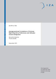 Intergenerational Correlations of Extreme Right-Wing Party Preferences and Attitudes toward Immigration