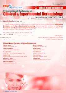 DermatologyInitial Announcement 5th International Conference on