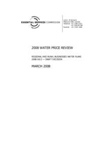 Microsoft Word - DDP 2008 Water Price Review Draft Decision final[removed]doc