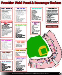 Frontier Field Food & Beverage Choices ★ PORK BBQ ★ CHICKEN BBQ ★ SANDWICHES ★ PLATTERS ★ PEANUTS