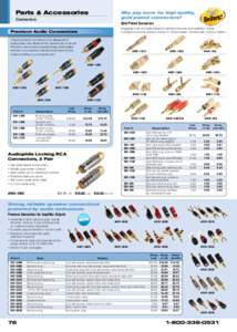 Parts & Accessories Connectors Why pay more for high-quality, gold plated connectors? Gold Plated Connectors