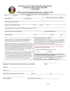 Fond du Lac Motor Vehicle Registration Administration