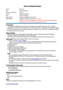 ACCL14-3 Associate Professor Job No. ACCL14-3  Title