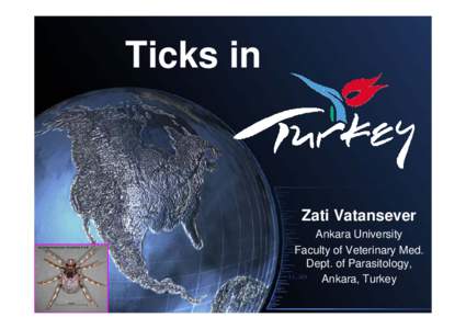 Ticks in  Zati Vatansever Ankara University Faculty of Veterinary Med. Dept. of Parasitology,