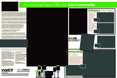 Conceptual Vision Plan for Our Community Enhance the Heart Brandon, VT is an intimate, warm and walkable small town with a strong sense of place and significant community and historic assets, including a compact and full