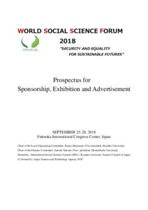 WORLD SOCIAL SCIENCE FORUM 2018 “SECURITY AND EQUALITY FOR SUSTAINABLE FUTURES”