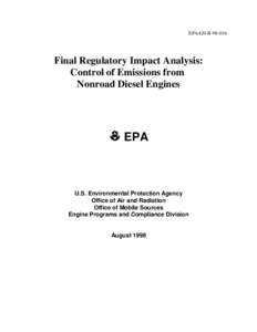 EPA420-R[removed]Final Regulatory Impact Analysis: Control of Emissions from Nonroad Diesel Engines