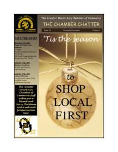 The Greater Mount Airy Chamber of Commerce  THE CHAMBER CHATTER Issue 11  SAVE THE DATES