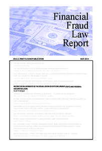 Financial Fraud Law Report An A.S. Pratt & Sons Publication