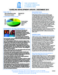 CAROLINA DEVELOPMENT UPDATE | DECEMBER 2011 FISCAL YEAR ’12 New commitments to date: Percent year complete:	 	  $108,810,253