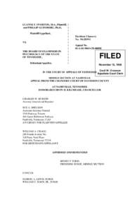 LUANNE F. OVERTON, M.A., Plaintiff, ) and PHILLIP GUINSBERG, Ph.D., ) ) Plaintiff/Appellant, )