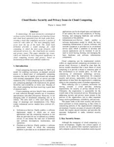 Cloud Hooks: Security and Privacy Issues in Cloud Computing