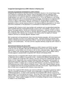 Viral diseases / Medicine / Infections specific to the perinatal period / Congenital cytomegalovirus infection / HIV/AIDS / Deafness / AIDS / Cytomegalovirus / Infection / Herpesviruses / Health / Microbiology