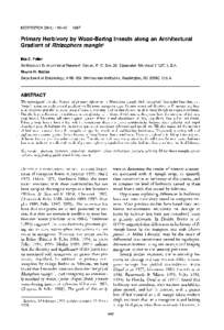 BIOTROPICA 29(4): [removed]Primary Herbivory by Wood-Boring Insects along an Architectural Gradient of Rhizophora mangle1