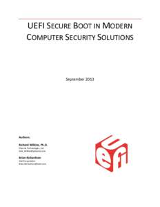 Computing / Unified Extensible Firmware Interface / Unified EFI Forum / Rootkit / Windows 8 / Booting / TrueCrypt / Disk encryption / Trusted Platform Module / BIOS / System software / Software
