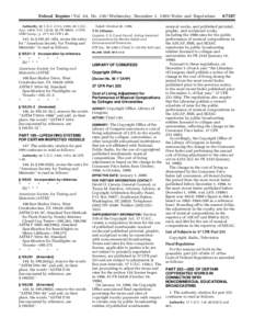 Federal Register / Vol. 64, No[removed]Wednesday, December 1, [removed]Rules and Regulations Authority: 46 U.S.C. 2113, 3306; 49 U.S.C. App. 1804; E.O[removed], 45 FR 58801, 3 CFR, 1980 Comp., p. 277; 49 CFR[removed]In §