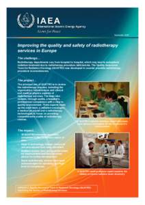 September[removed]Improving the quality and safety of radiotherapy services in Europe The challenge…