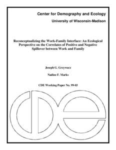 Reconceptualizing the work-family interface: An ecological perspective