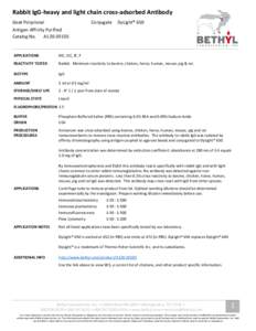 Rabbit IgG-heavy and light chain cross-adsorbed Antibody Goat Polyclonal Conjugate  DyLight® 650