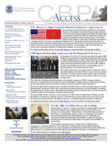 December 20, 2013  Volume 2, Issue 21 In This Issue U.S., Morocco Sign Customs Mutual Assistance Agreement  1