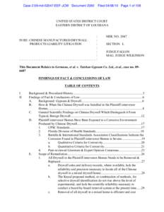 Case 2:09-md[removed]EEF-JCW Document[removed]Filed[removed]Page 1 of 108 UNITED STATES DISTRICT COURT EASTERN DISTRICT OF LOUISIANA