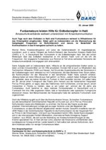 Presseinformation Deutscher Amateur-Radio-Club e.V. Bundesverband für Amateurfunk in Deutschland • Mitglied der „International Amateur Radio Union“