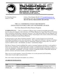 Pikes Peak / CH2M HILL / Corvallis /  Oregon / Johns Creek /  Georgia / Colorado Springs /  Colorado / Tulsa /  Oklahoma / Germantown /  Tennessee / United States Conference of Mayors / Fountain Creek / Geography of the United States / Colorado counties / Geography of Colorado