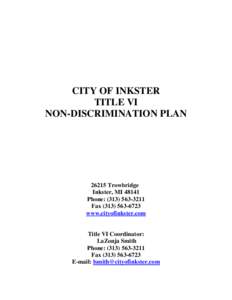 City of Inkster Title VI Plan