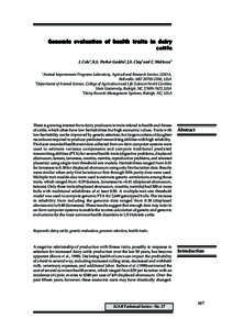 Agriculture / Health / Heritability / Mastitis in dairy cattle / Mastitis / Genetic correlation / Metritis / Abomasum / Dairy cattle / Genetics / Dairy farming / Biology