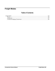 Freight Modes Table of Contents Freight Modes ................................................................................................................................................. 455 Trucks .................