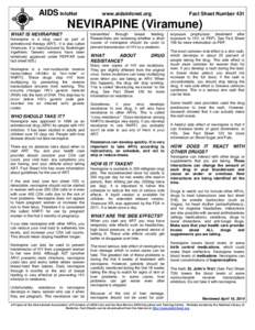 AIDS InfoNet  www.aidsinfonet.org Fact Sheet Number 431