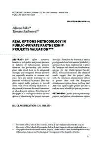 ECONOMIC ANNALS, Volume LIX, No[removed]January – March 2014 UDC: 3.33  ISSN: [removed]DOI:[removed]EKA1400091R Biljana Rakić* Tamara Rađenović**