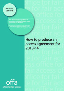 April[removed]Guidance This document gives guidance to institutions on how to produce access