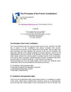 The Principles of the French Constitution by Guy Carcassonne* May 2002