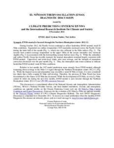 Tropical meteorology / Climatology / Atmospheric dynamics / Climate / El Niño-Southern Oscillation / La Niña / Sea surface temperature / Climate Prediction Center / El Niño / Atmospheric sciences / Meteorology / Physical oceanography