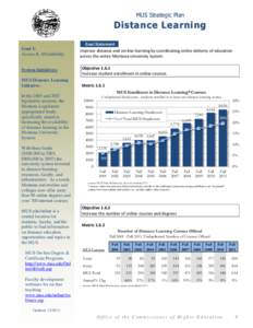 MUS Strategic Plan  Distance Learning Goal 1: Access & Affordability