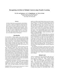 Markov models / Estimation theory / Statistical theory / Expectation–maximization algorithm / Activity recognition / Hidden Markov model / Maximum likelihood / Semi-supervised learning / Pattern recognition / Statistics / Machine learning / Artificial intelligence